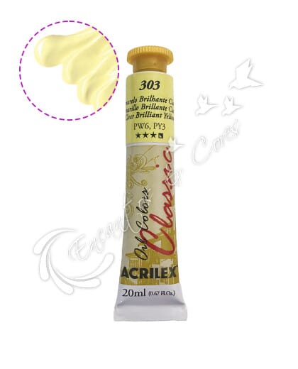 TINTA ÓLEO ACRILEX AMARELO BRILHANTE CLARO 303 20ML