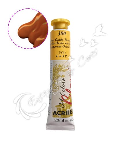 TINTA ÓLEO ACRILEX AMARELO ÓXIDO TRANSPARENTE 380 20ML