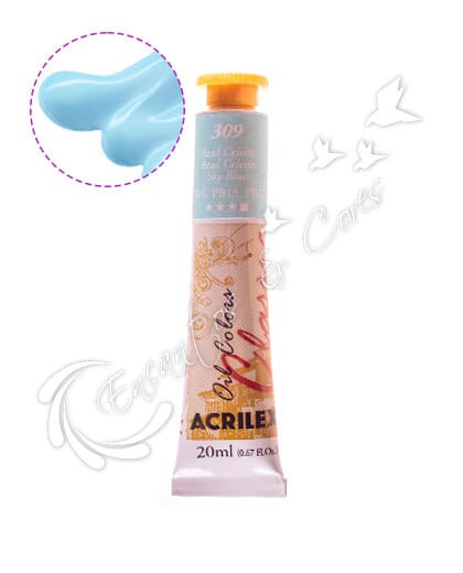 TINTA ÓLEO ACRILEX AZUL CELESTE 309 20ML