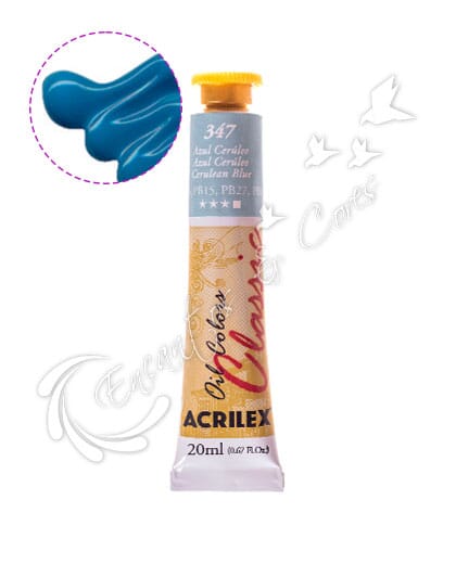 TINTA ÓLEO ACRILEX AZUL CERÚLEO 347 20ML