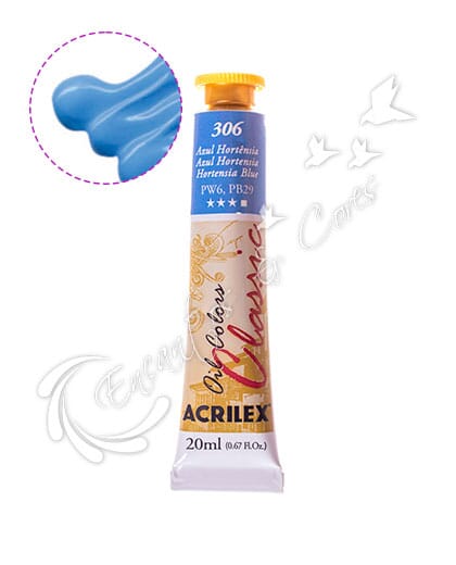 TINTA ÓLEO ACRILEX AZUL HORTÊNSIA 306 20ML