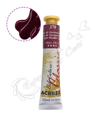 TINTA ÓLEO ACRILEX LACA DE GARANZA CLARA 378 20 ML