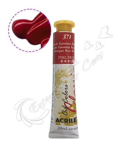 TINTA ÓLEO ACRILEX LACA DE GARANZA ROSA ANTIGO 371 20 ML