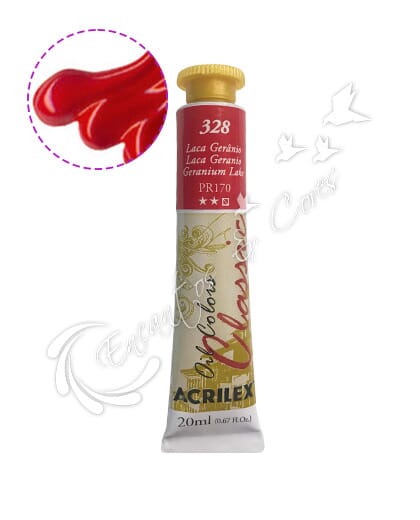 TINTA ÓLEO ACRILEX LACA GERÂNIO 328 20 ML