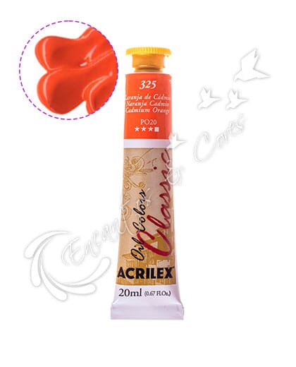 TINTA ÓLEO ACRILEX LARANJA DE CÁDMIO 325 20 ML