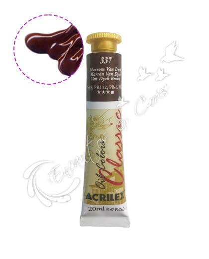 TINTA ÓLEO ACRILEX MARROM VAN DYCK 337 20 ML