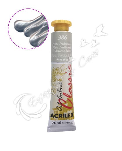 TINTA ÓLEO ACRILEX PRATA IRIDESCENTE 386 20 ML