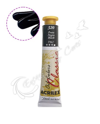 TINTA ÓLEO ACRILEX PRETO 320 20 ML