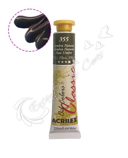 TINTA ÓLEO ACRILEX SOMBRA NATURAL 355 20 ML
