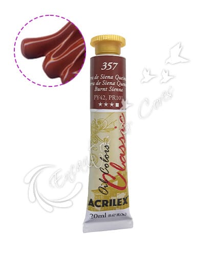 TINTA ÓLEO ACRILEX TERRA DE SIENA QUEIMADA 357 20 ML