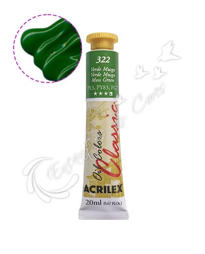 TINTA ÓLEO ACRILEX VERDE MUSGO 322 20 ML
