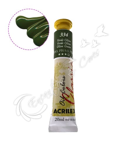 TINTA ÓLEO ACRILEX VERDE OLIVA 334 20 ML
