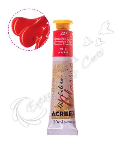 TINTA ÓLEO ACRILEX VERMELHÃO CHINÊS 327 20ML