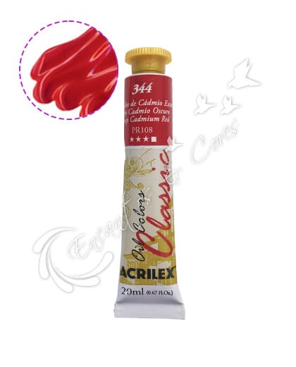 TINTA ÓLEO ACRILEX VERMELHO DE CÁDMIO ESCURO 344 20 ML