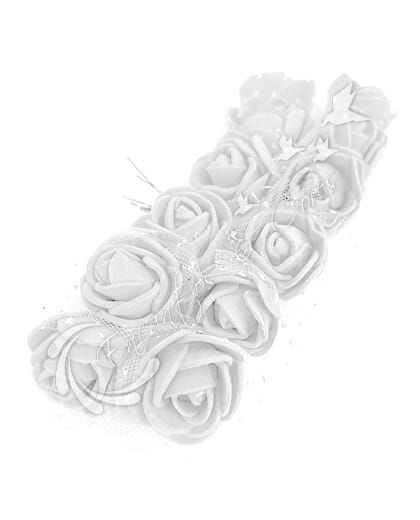 FLOR MINI ROSA DE EVA BUQUE COR BRANCO