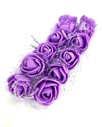 FLOR MINI ROSA DE EVA BUQUE COR EVA LILAS