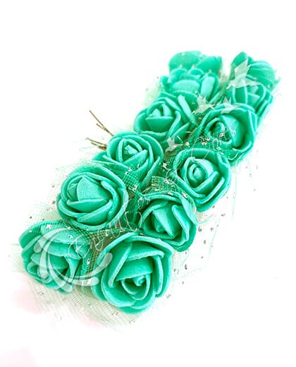 FLOR MINI ROSA DE EVA BUQUE COR VERDE