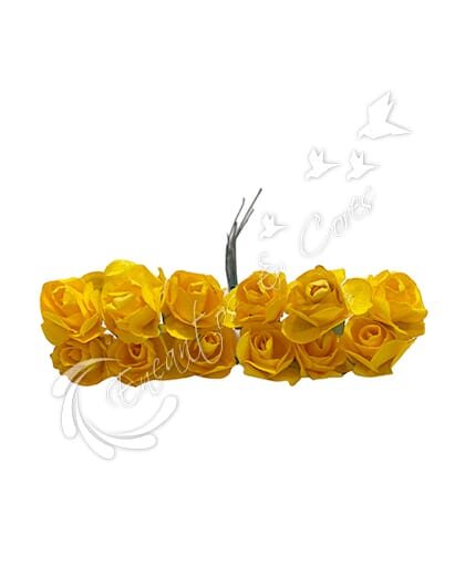 FLOR MINI ROSA DE PAPEL BUQUE COR AMARELO preview 2