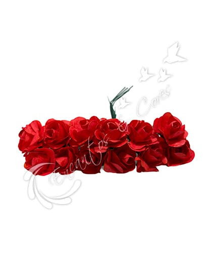 FLOR MINI ROSA DE PAPEL BUQUE COR VERMELHO preview 2