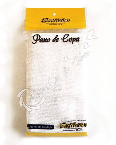 PANO DE COPA ESTILOTEX TRADICIONAL COM BAINHA BRANCO ORDEM 4201