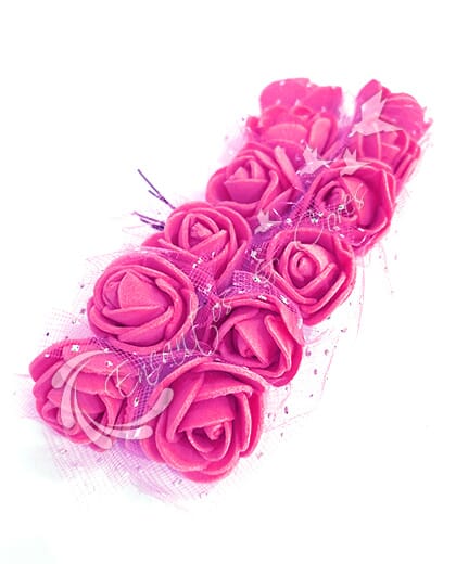 FLOR MINI ROSA DE EVA BUQUE COR ROSA PINK