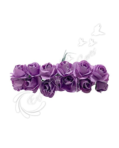 FLOR MINI ROSA DE PAPEL BUQUE COR LILAS preview 2