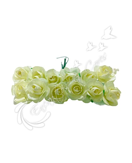 FLOR MINI ROSA DE PAPEL BUQUE COR PEROLA preview 2