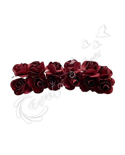 FLOR MINI ROSA DE PAPEL BUQUE COR VINHO preview 2
