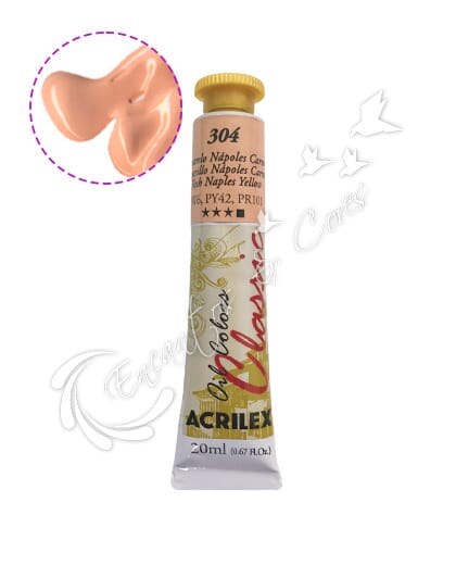 TINTA ÓLEO ACRILEX AMARELO NÁPOLES CARNE 304 20ML