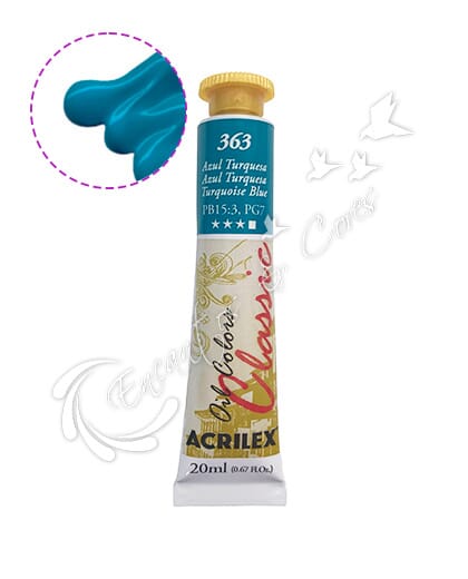 TINTA ÓLEO ACRILEX AZUL TURQUESA 363 20ML