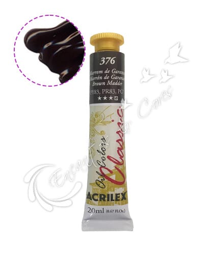TINTA ÓLEO ACRILEX MARROM DE GARANZA 376 20 ML