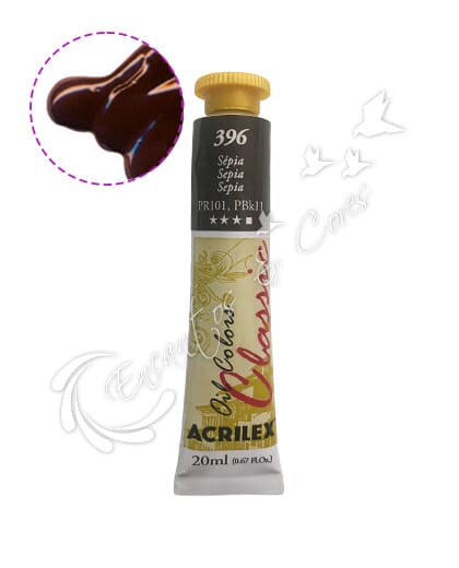 TINTA ÓLEO ACRILEX SÉPIA 396 20 ML