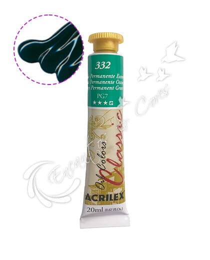 TINTA ÓLEO ACRILEX VERDE PERMANENTE ESCURO 332 20 ML
