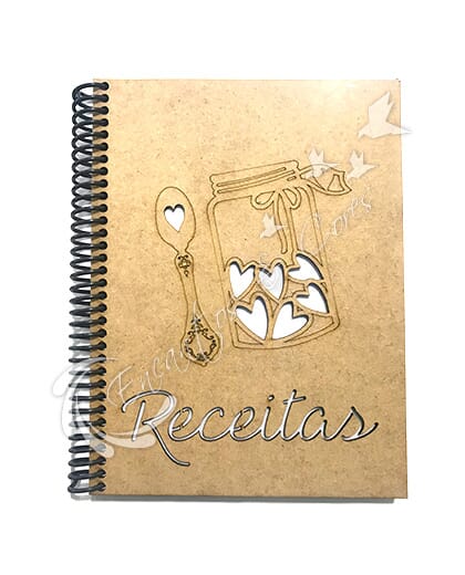 CADERNO COM CAPA EM MDF RECEITAS