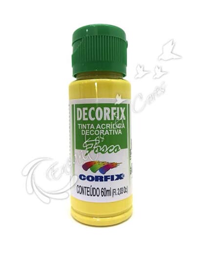 TINTA ACRÍLICA FOSCA DECORFIX AMARELO PALHA COR 303 60 ML TINTA ACRÍLICA FOSCA DECORFIX AMARELO PALHA COR 303 60 ML