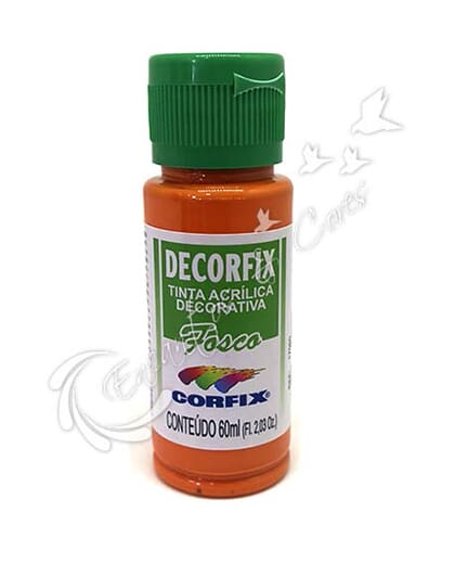 TINTA ACRÍLICA FOSCA DECORFIX LARANJA BRILHANTE COR 478 60 ML TINTA ACRÍLICA FOSCA DECORFIX LARANJA BRILHANTE COR 478 60 ML