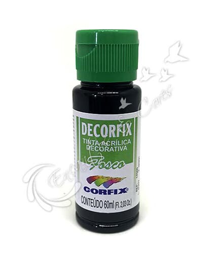 TINTA ACRÍLICA FOSCA DECORFIX PRETO COR 321 60 ML TINTA ACRÍLICA FOSCA DECORFIX PRETO COR 321 60 ML