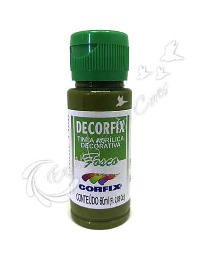 TINTA ACRÍLICA FOSCA DECORFIX VERDE OLIVA COR 331 60 ML TINTA ACRÍLICA FOSCA DECORFIX VERDE OLIVA COR 331 60 ML