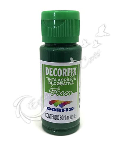 TINTA ACRÍLICA FOSCA DECORFIX VERDE PINHEIRO COR 493 60 ML TINTA ACRÍLICA FOSCA DECORFIX VERDE PINHEIRO COR 493 60 ML