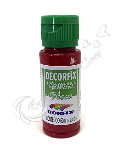 TINTA ACRÍLICA FOSCA DECORFIX VERMELHO ESCARLATE COR 437 60 ML TINTA ACRÍLICA FOSCA DECORFIX VERMELHO ESCARLATE COR 437 60 ML