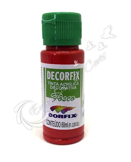 TINTA ACRÍLICA FOSCA DECORFIX VERMELHO VIVO COR 356 60 ML TINTA ACRÍLICA FOSCA DECORFIX VERMELHO VIVO COR 356 60 ML