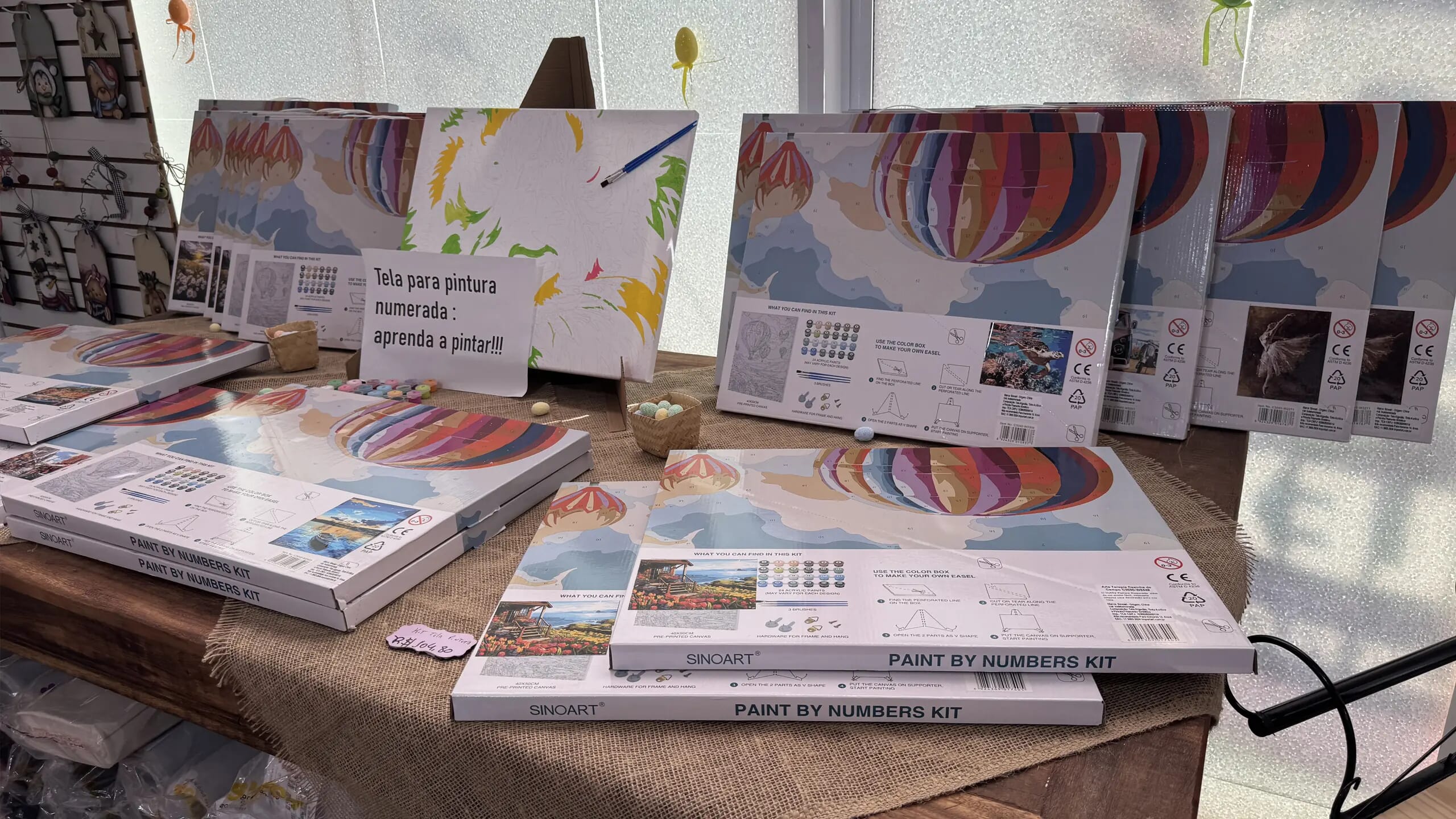Kits de pintura para iniciantes com numeracao disponiveis na loja Encantos e Cores Sorocaba