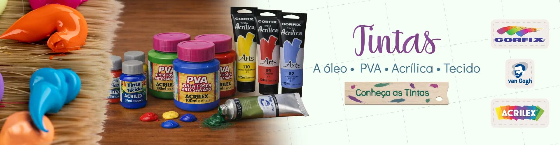 Banner materiais de artesanato tintas para madeira tecido e artesanato Sorocaba